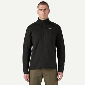 Patagonia Mens Better Sweater 1/4 Zip Fleece Pullover Black Jacket q